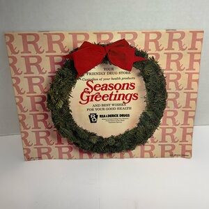 VTG Advertisement Calendar Rea & Derick Drugs Seasons Greetings 1972 Graphics